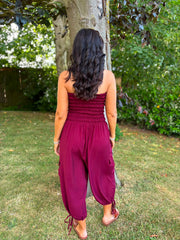 Wine Cargo Pocket Jumpsuit Verity