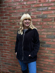 Black Chenille Zip Hoodie Carrie