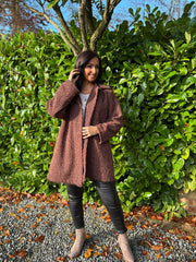 Rust Brushed Wool Coat Bridget