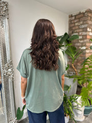 Khaki Bubble Cotton Starburst Top Belle