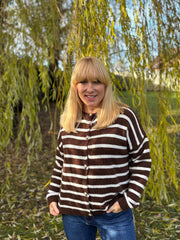 Chocolate Stripe Cardigan Dora