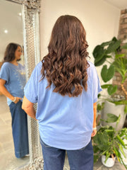Denim Bubble Cotton Starburst Top Belle