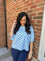 Blue Polka Dot Sweatshirt Dakota