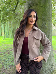 Mocha Boucle Zip Jacket Estella
