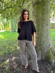 Black Cotton Reverse Seam Knit Jo