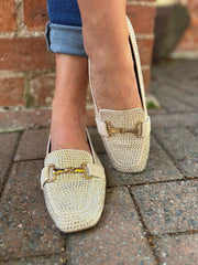 Stone Diamante Chain Loafer