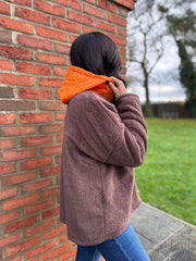 Chocolate Hooded Zip Fleece Alex