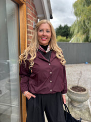 Wine High Neck Jacket Mila