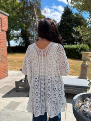 White Open Knit Cover Up Elsie