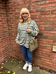 Green Stripe Long Sleeve Top Yasmin
