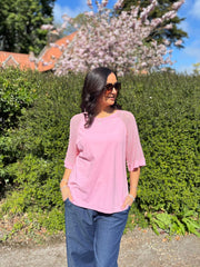 Pink Net Sleeve Top Julia