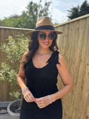 Black Shimmer Knit Dress Dora