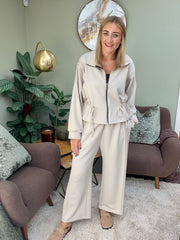 Stone Drawstring Co-Ord Skylar
