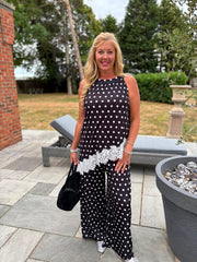 Black Polka Dot Lace Trim Set Kimberly