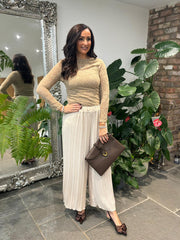 Camel Floral Lace Top Kelly