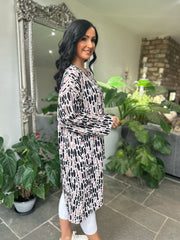 Black Watercolour Asymmetric Top Elsie