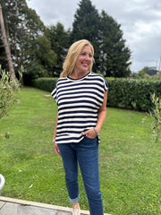 Navy Stripe Knit Top Stacey