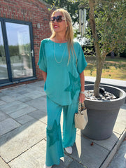 Teal Sequin Star Top Taryn