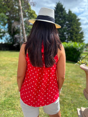 Red Polka Dot Halter Neck Top Judy