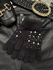 Black Embellished Gloves