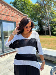 White Striped Knit Rita