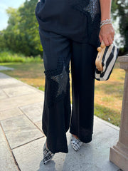 Black Sequin Star Trousers Taryn