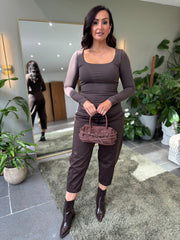 Chocolate Square Neck Top Saylor