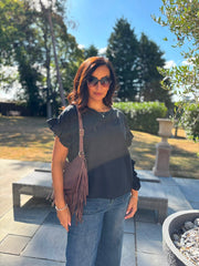 Black Ruffle Top Maisie