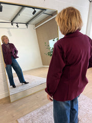 Wine Diamante Blazer Jude