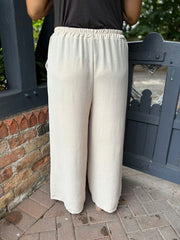 Stone Wide Leg Pocket Trousers Claudia