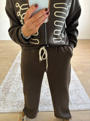 Chocolate Embroidered Pattern Tracksuit Kalina