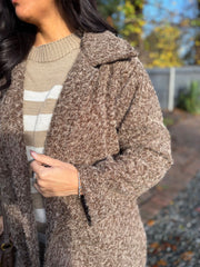 Chocolate Brushed Wool Coat Bridget