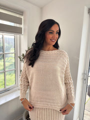 Stone Cable Detail Ribbed Two Piece