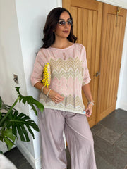 Pink Chevron Detail Knit Masie