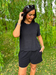 Black Soft Towelling Set Adriana