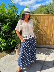 Navy Polka Dot Skirt Amy