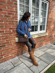 Denim Ribbed Scarf Top Zeta