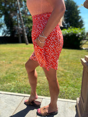 Orange Ditsy Floral Shorts Lyra