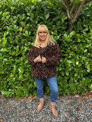 Chocolate Leopard Fleece Jacket Jessica