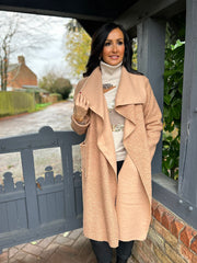 Camel sales boucle coat