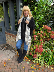 Antique Cream Abstract Circle Print Scarf