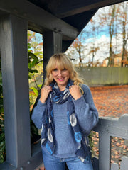 Denim Shimmer V Neck Knit Seren