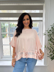 Pink Shimmer Drawstring Top Holly