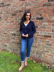 Navy Soft Knit Cardi Kesha