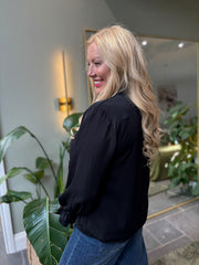 Black Ruffle Blouse Cynthia