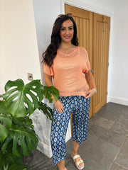 Coral Short Sleeve Loose Knit Kirsty