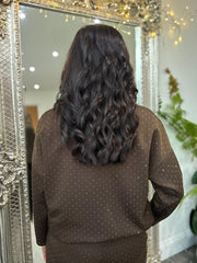 Chocolate Diamante Sweat Top Nina