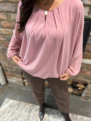 Rose Pleat Detail Chiffon Blouse Molly