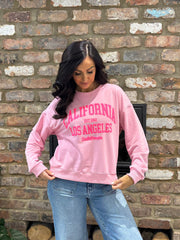 Candy Pink Premium Cotton California Sweatshirt Jolene