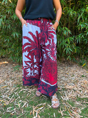 Wine Coastal Palm Trousers Naomi